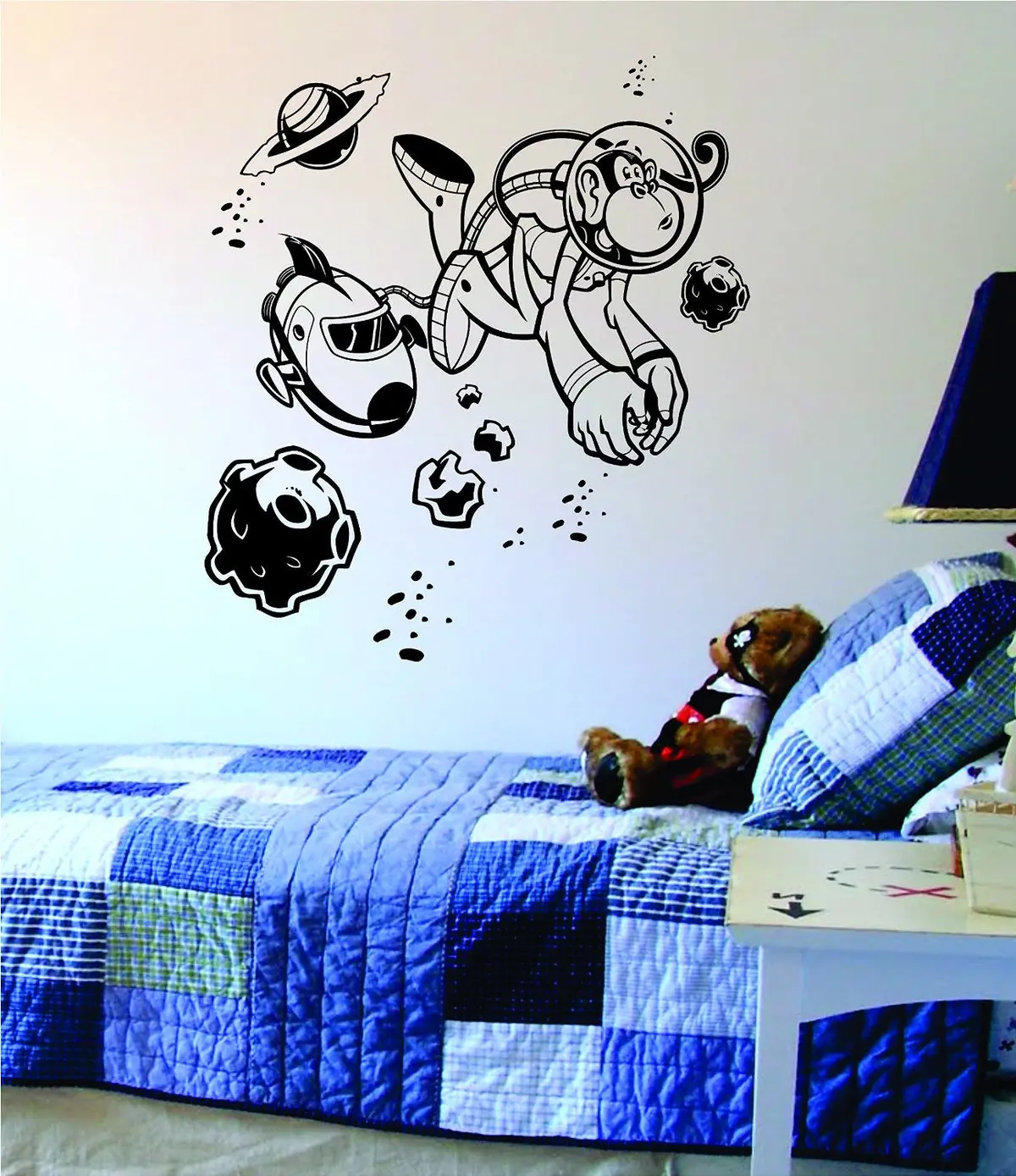 Space Monkey Astronaut Animal Design Nasa Decal Sticker Wall Vinyl Decor Art 1