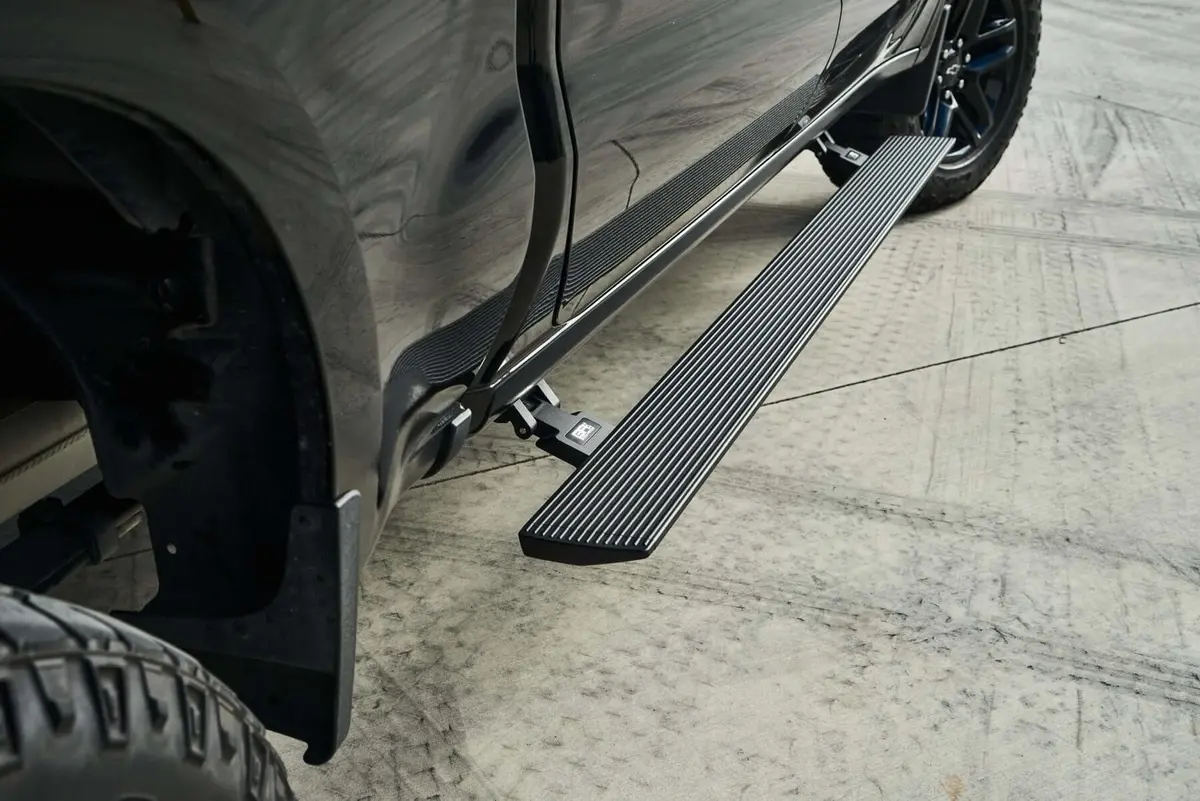 Body Armor E-Power Board Steps - Matte Black Textured Finish, Heavy-Duty Aluminum, Led Lit - Fits 2019–2025 Chevrolet Silverado/Gmc Sierra 1500, 2500/3500 Crew Cab 1