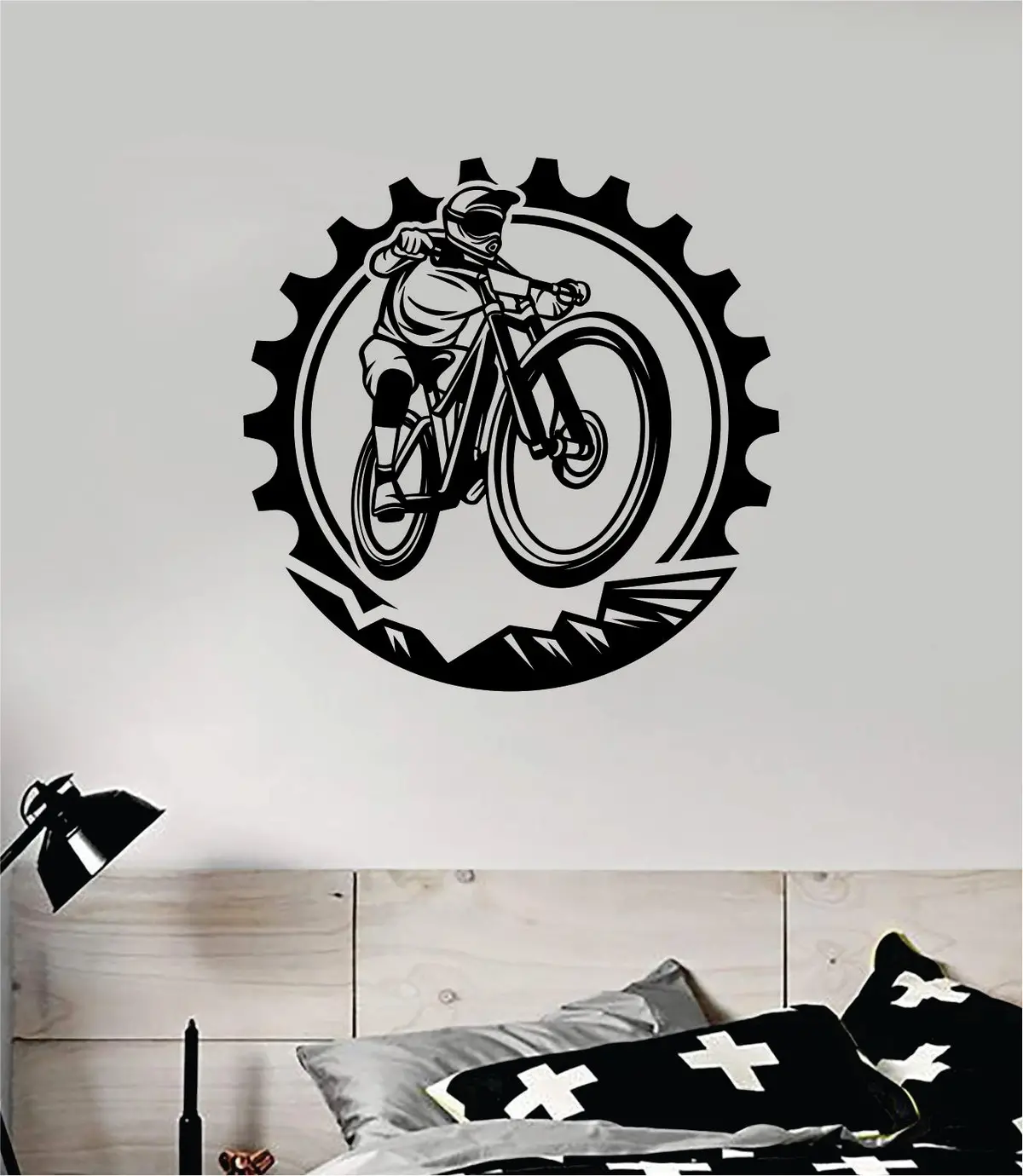 Bmx Biker Gear Wall Decal Home Room Decor Vinyl Art Sticker Sports Teen Kids Bike Bicycle Mountains 1