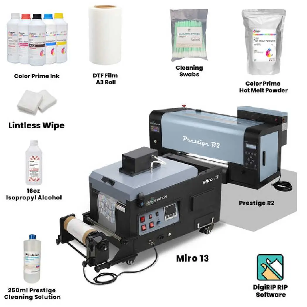 $245/Month New Dtf Station Prestige R2 Shaker Bundle Containing Prestige R2 Dtf Printer & Miro 13 Max Dtf Powder Shaker And Dryer 1