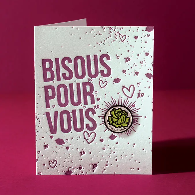 'Cabbage' Enamel Pin Greeting Card 1