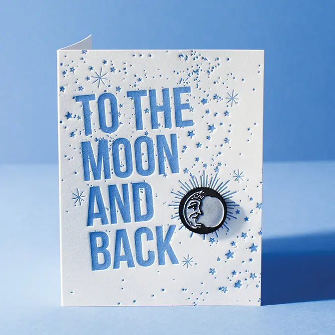'Moon' Enamel Pin Greeting Card 1