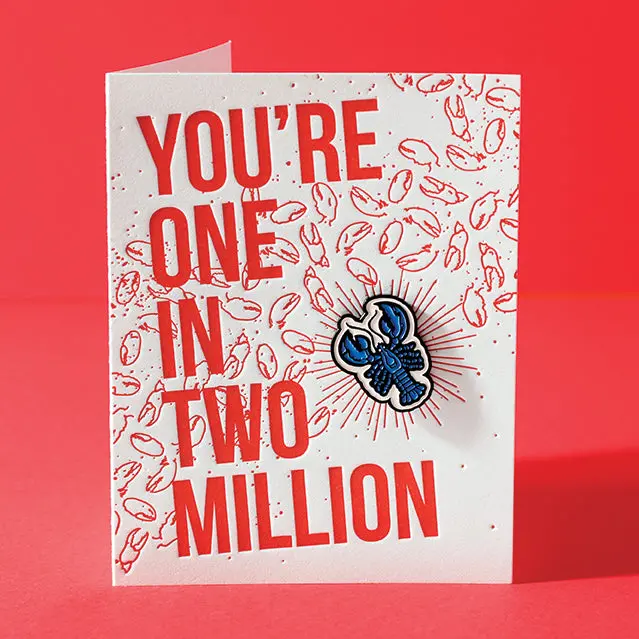 'Lobster' Enamel Pin Greeting Card 1