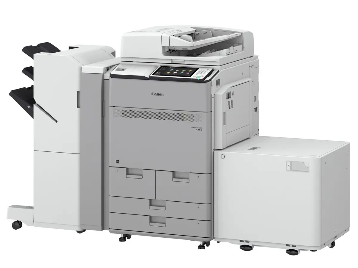 $196/Month Canon Imagepress Lite C165 – 350Gsm Digital Color Production Printer With Booklet Maker Finisher, Lct, Fiery And Scanner 1