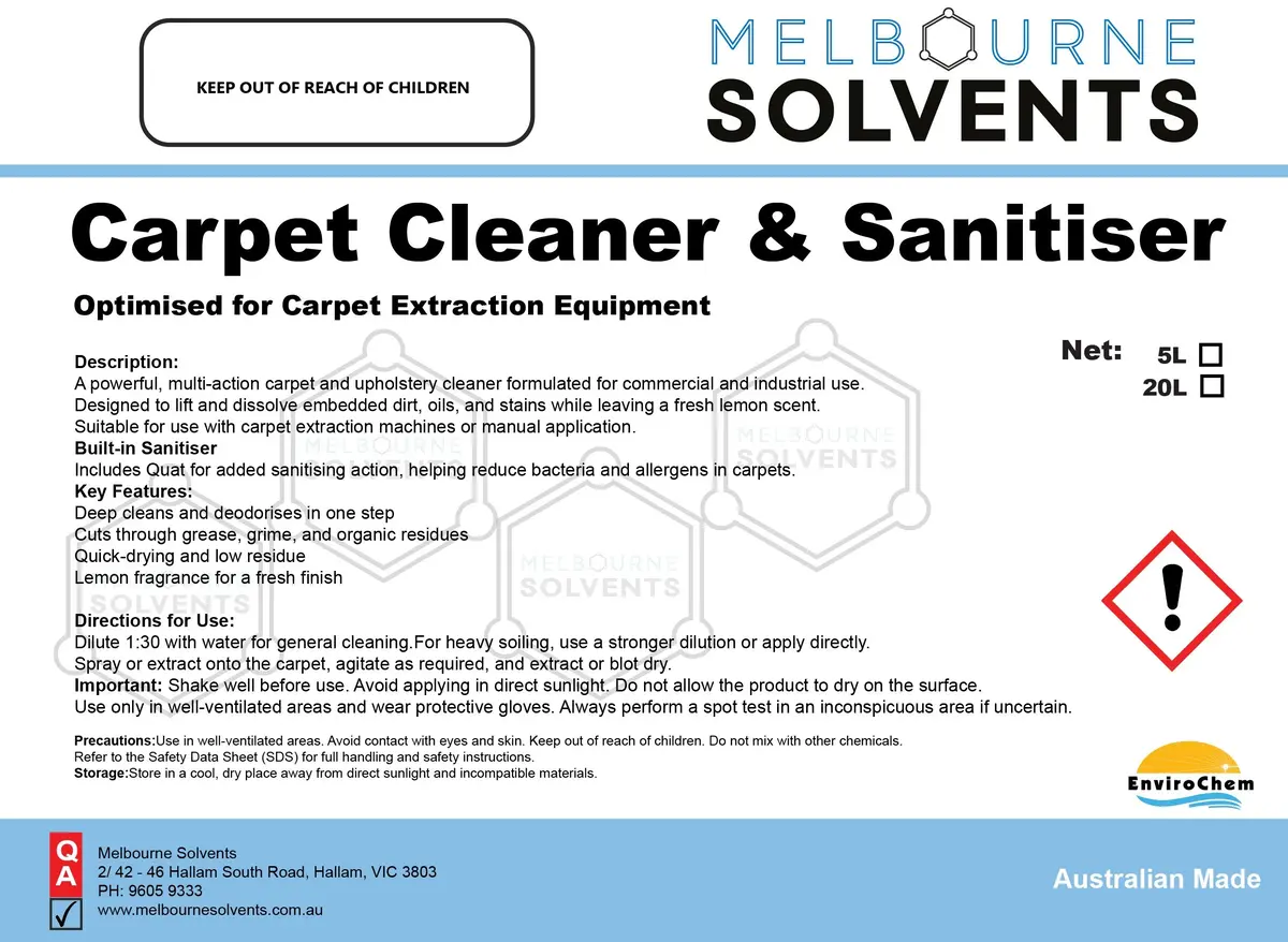 Carpet Cleaner & Sanitiser 1