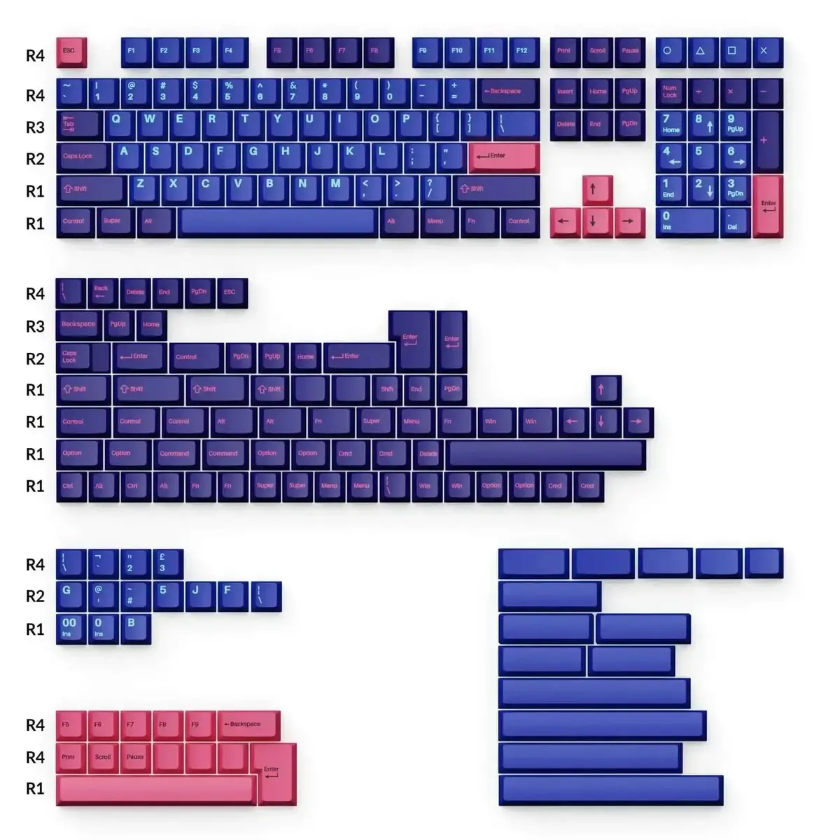 Keychron - Oem Dye-Sub Pbt Full Set Keycap Set - Player 1