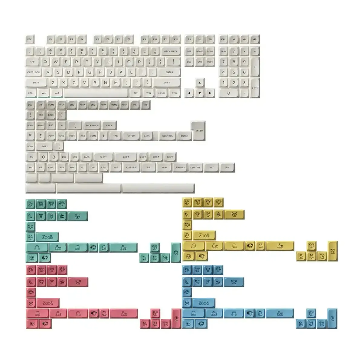 Akko - Cream Keycap Set Building Blocks (282-Key) - Zestaw Keycapów Pbt Mda 1