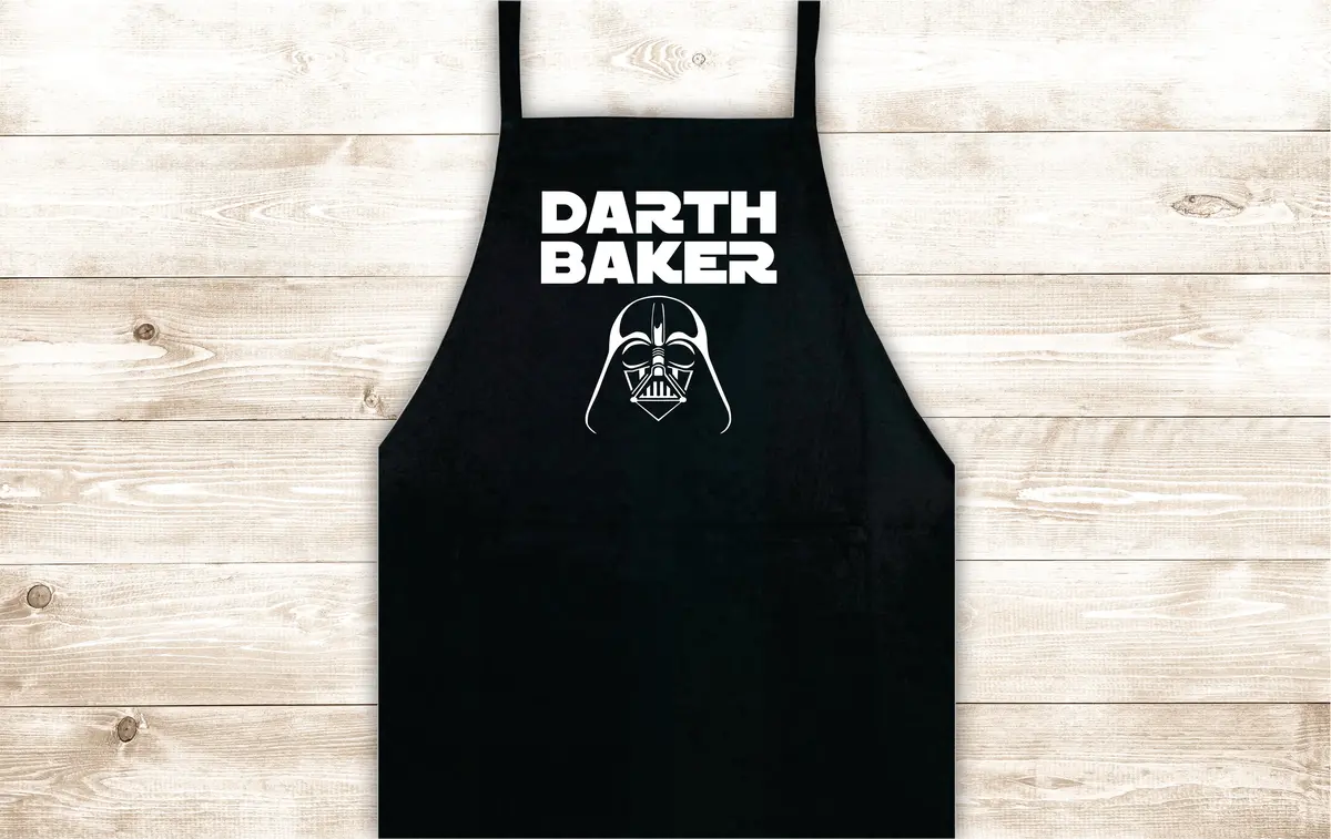 Darth Baker Apron Heat Press Vinyl Bbq Barbeque Cook Grill Chef Bake Food Funny Gift Movies Star Wars Vader 1