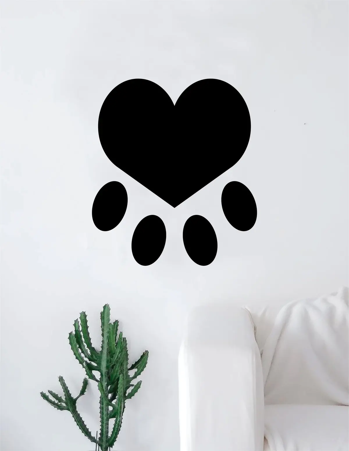 Dog Paw Print Heart Decal Sticker Wall Vinyl Art Home Decor Teen Doggy Puppy Vet Adopt 1