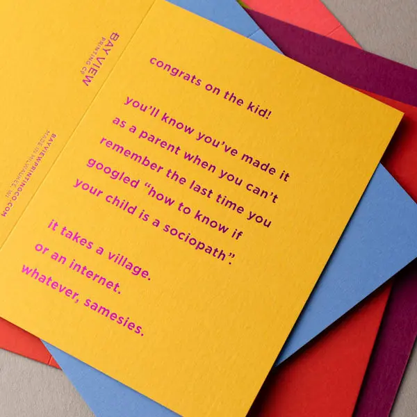 'Congrats On The Kid' Greeting Card 1