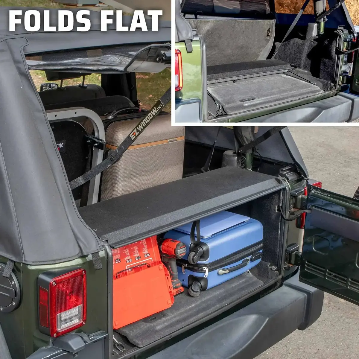 Ez4x4 Eztrunk Folding Security Box For Jeep Jk & Jku 4-Door – Fits 2007–2010 – Lockable, Fold-Down, Aluminum, Easy Install 1