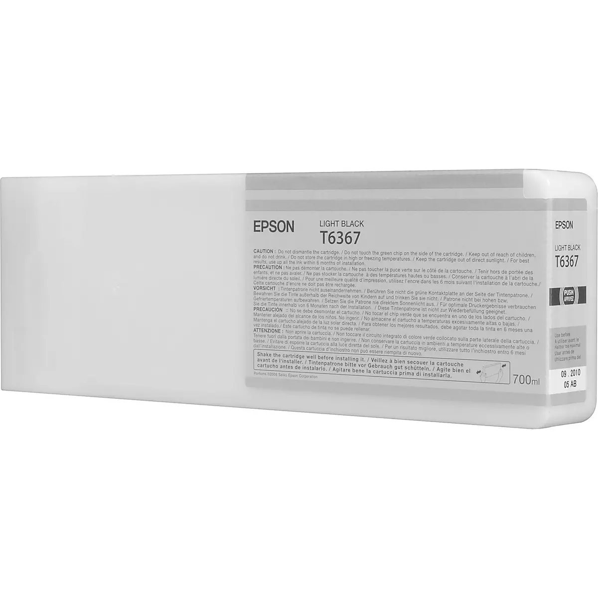 T636700 Epson Ultrachrome Hdr Light Black Ink, 700Ml, Stylus 1