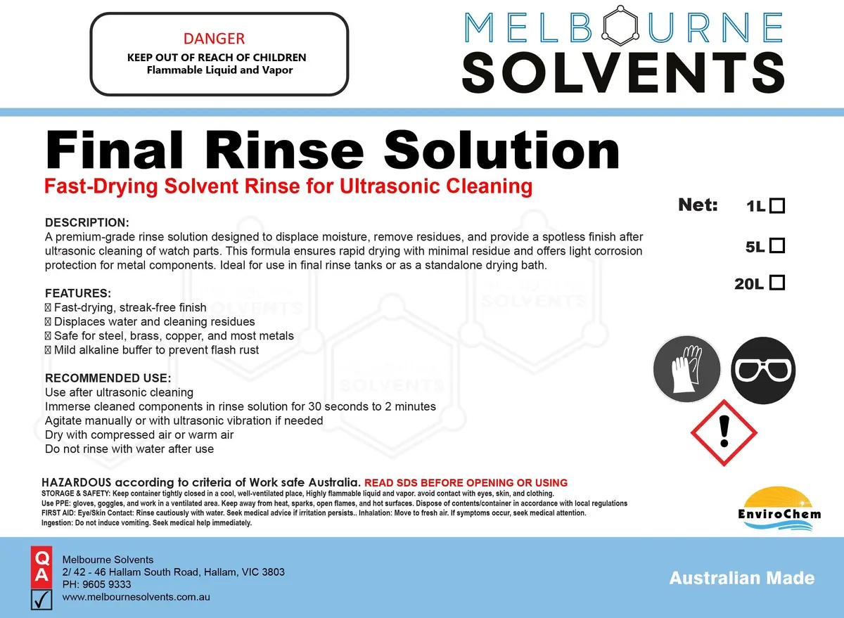 Final Rinse Solution 1