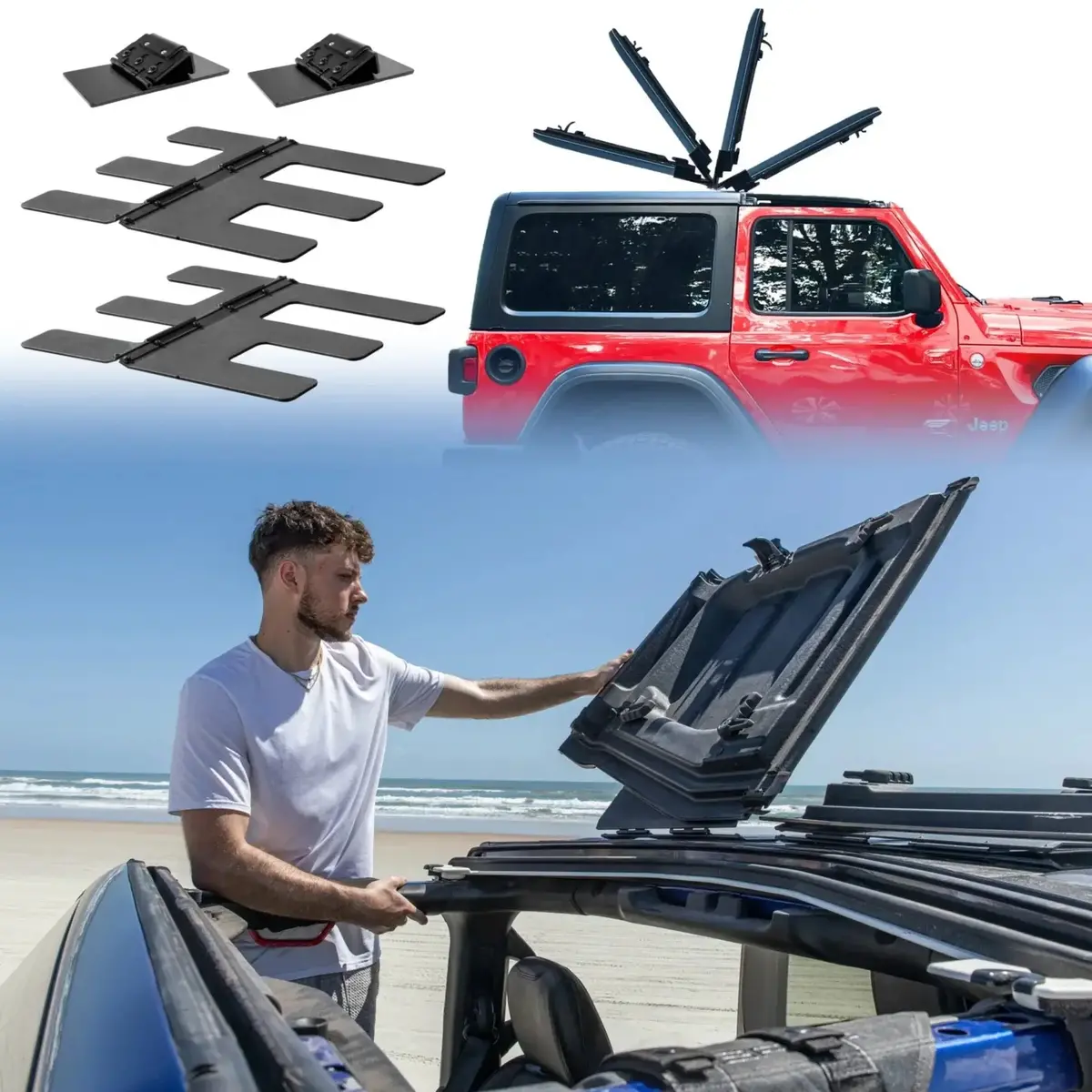 Ez4x4 Fliptop For Jeep Jl 2018 & Up 2-Door – Freedom Panel Storage – No-Drill - Lifetime Guarantee 1