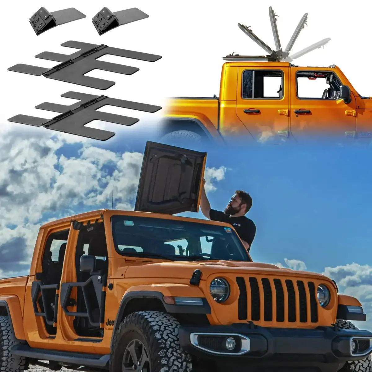 Ez4x4 Ez Fliptop For Jeep Jt Gladiator 2020 & Up – Freedom Panel Storage Solution – No-Drill, Black, Lifetime Guarantee 1