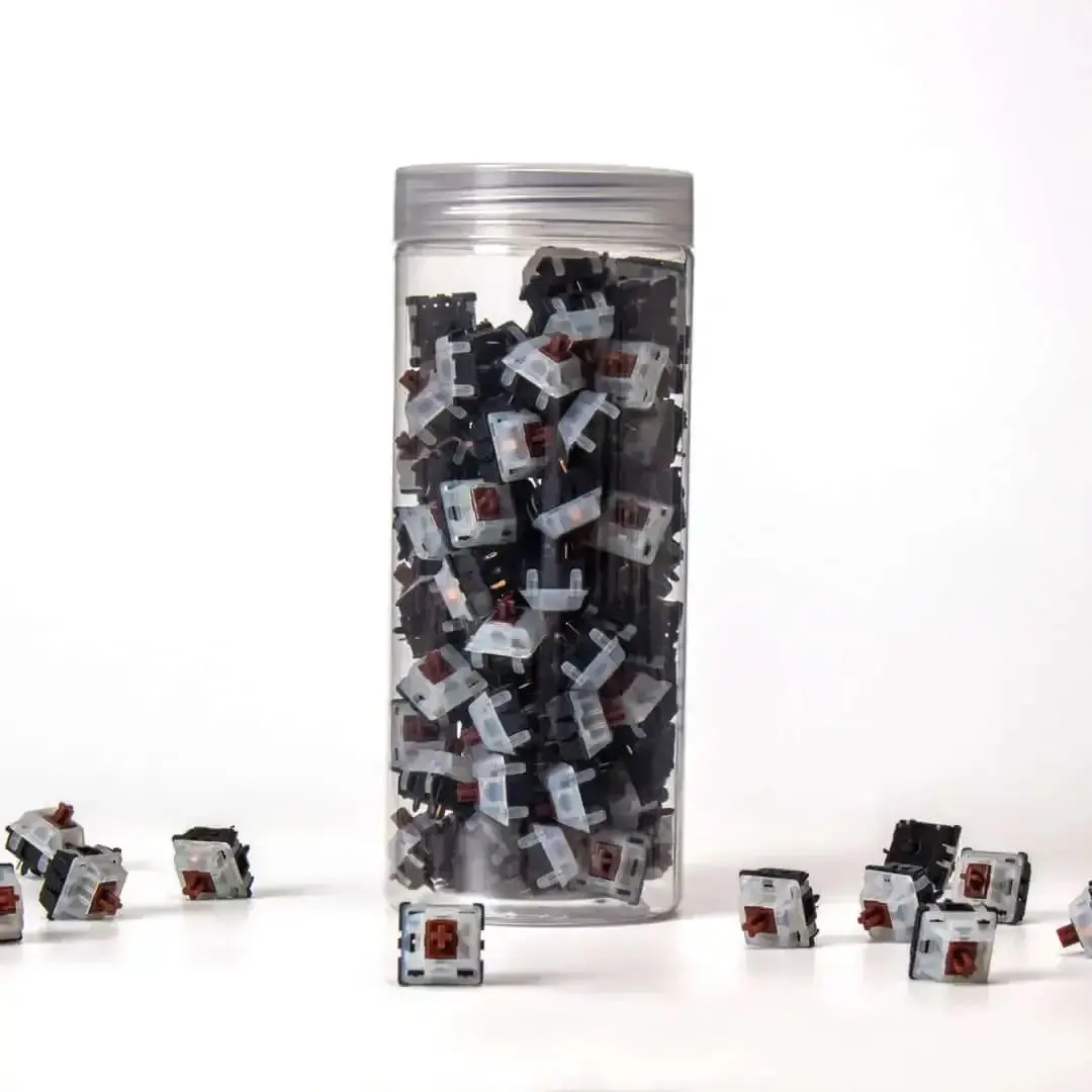 Gateron KS3X47 Mechanical Switch – Milky White Top with Black Bottom Housing