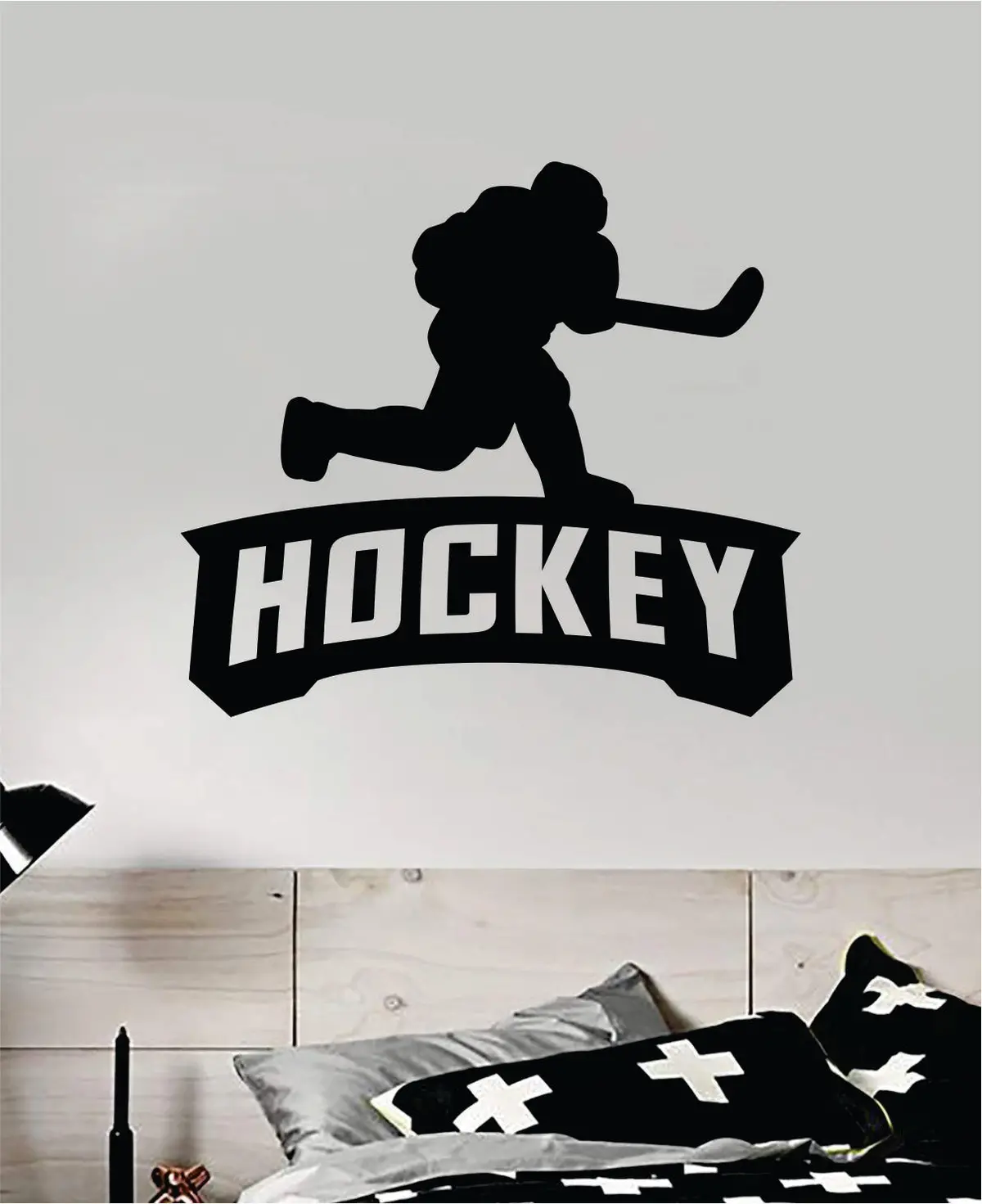 Hockey V4 Quote Wall Decal Sticker Bedroom Room Vinyl Art Home Sticker Decor Teen Nursery Inspirational Sports Kids Teen Boy Girl Winter Ice Skate 1