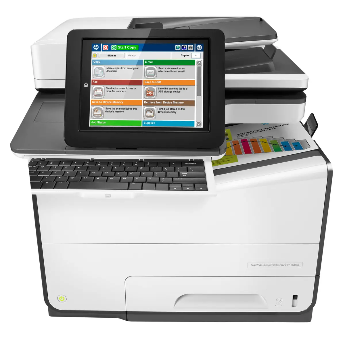 $39.95/Month Repossessed Hp Pagewide Managed Color Flow Mfp E58650z Page Wide Array Multifunction Printer - Color - Plain Paper Print 1