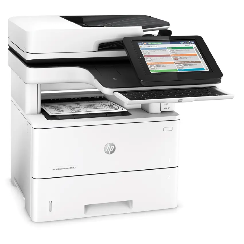 Repossessed Hp Laserjet Enterprise Mfp M527 Monochrome B/W Multifunction Laser Printer, Copier, Scanner With Use Large Toner, Expendable Keyboard, Duplex & Optional 2Nd Paper Cassettes 1