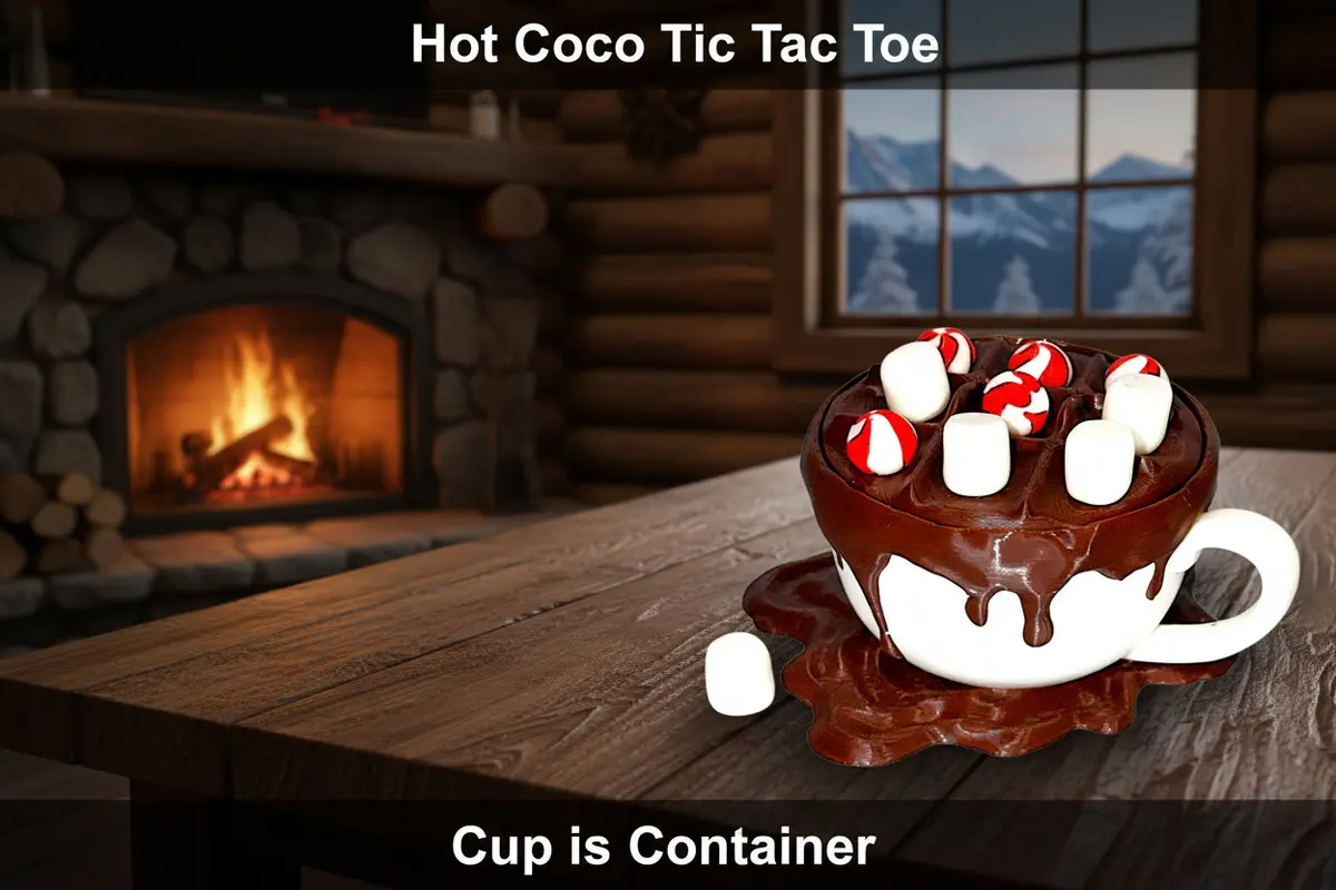 Hot Coco Tic Tac Toe - 3D Printed- Cup Is Container 1