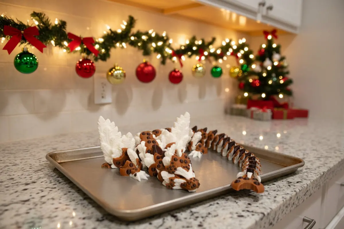 Chocolate Chip Cookie Dragon Or Baby Dragon 3D Printed Articulated 1