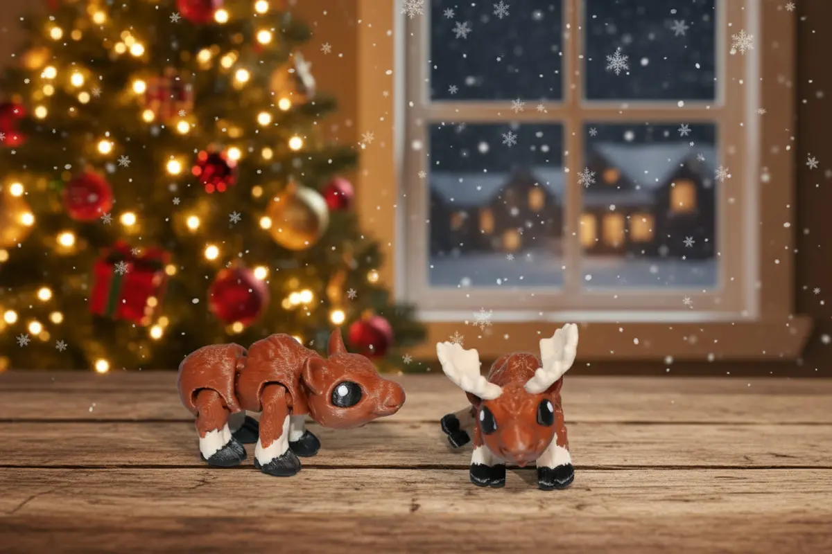 Tiny Moose Both Included 3D Printed Flexi 2.5" Long 1
