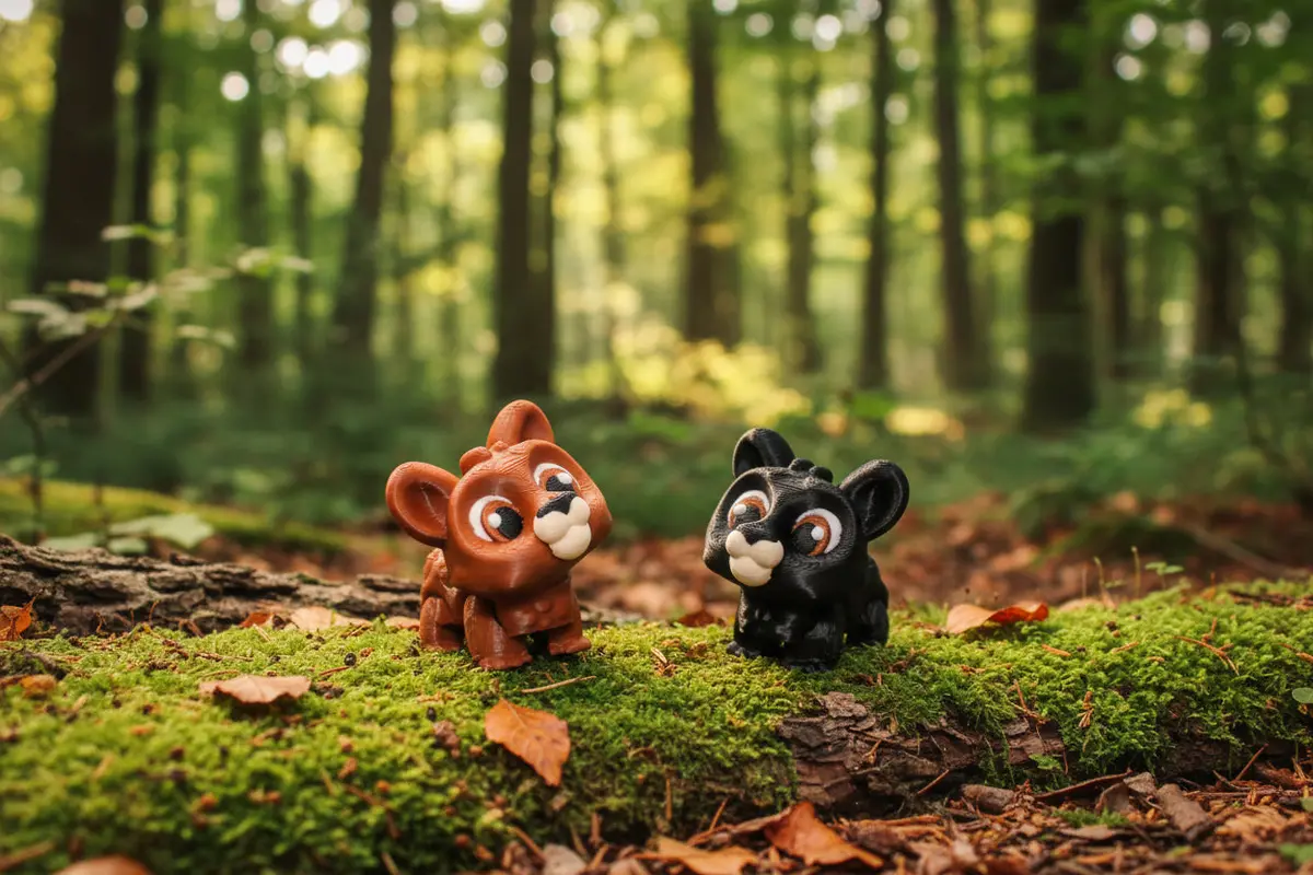 Mini Bear 2.5 Inches Articulated 3D Printed Figurine- Both Included 1