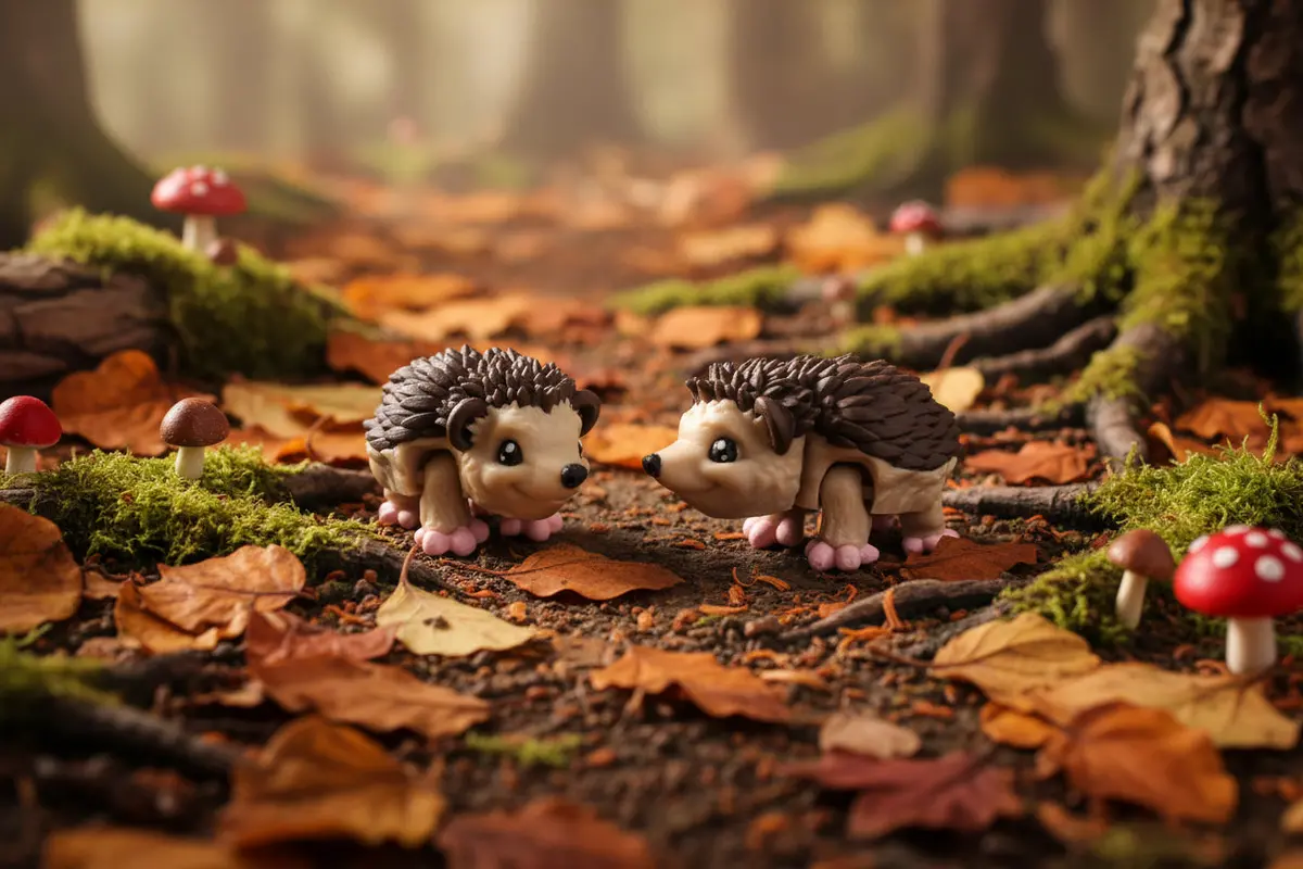 3D Printed Articulated Mini Hedgehog: Eco-Friendly Pla-2.75" Long 1