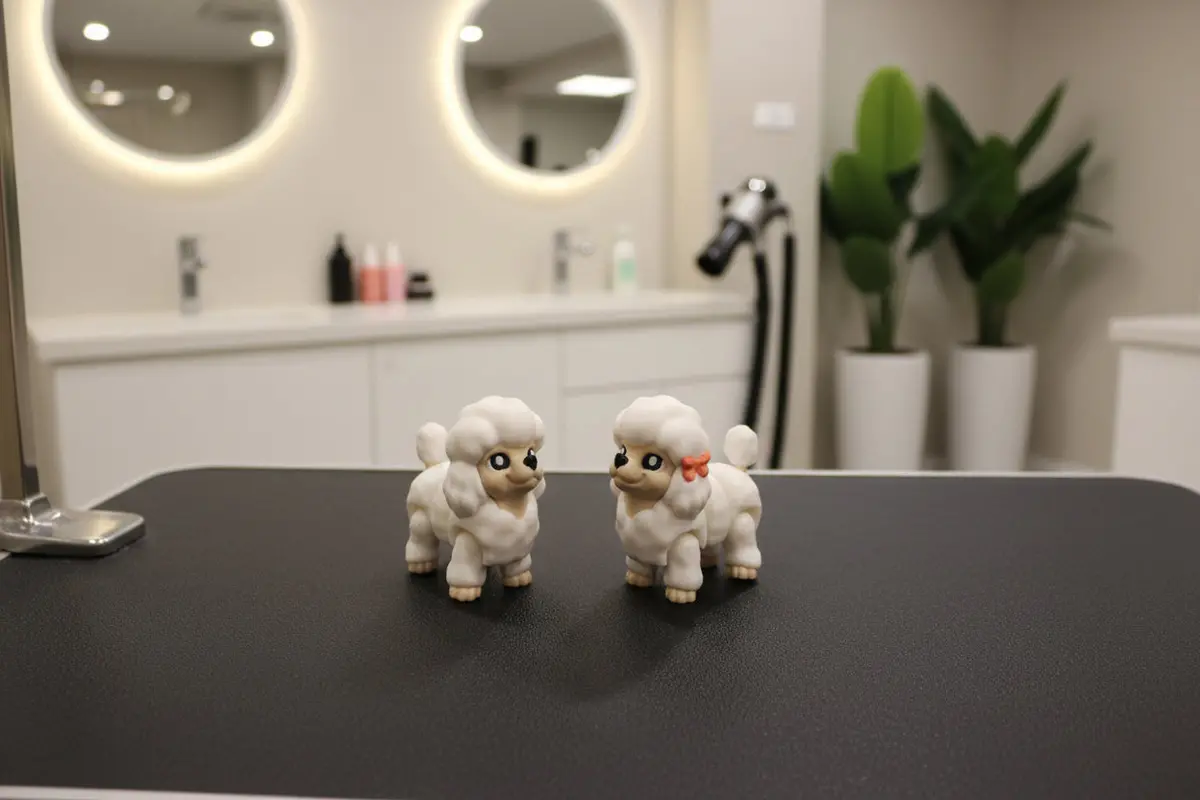 3D Printed Articulated Poodle 2" 1