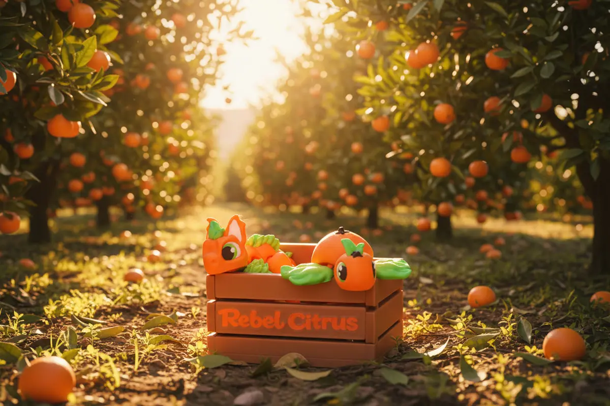 Citrus Friends: 3D Printed Articulated Fidget Toy- Comes With Crate 1