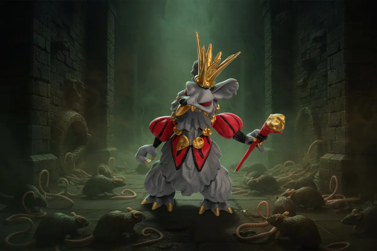 3D Printed Mouse King 5" Tall 1