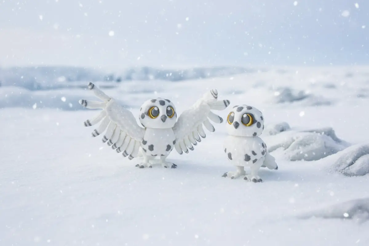 Snow Owl Or Sparrow 3D Printed 2.5" Tall 1