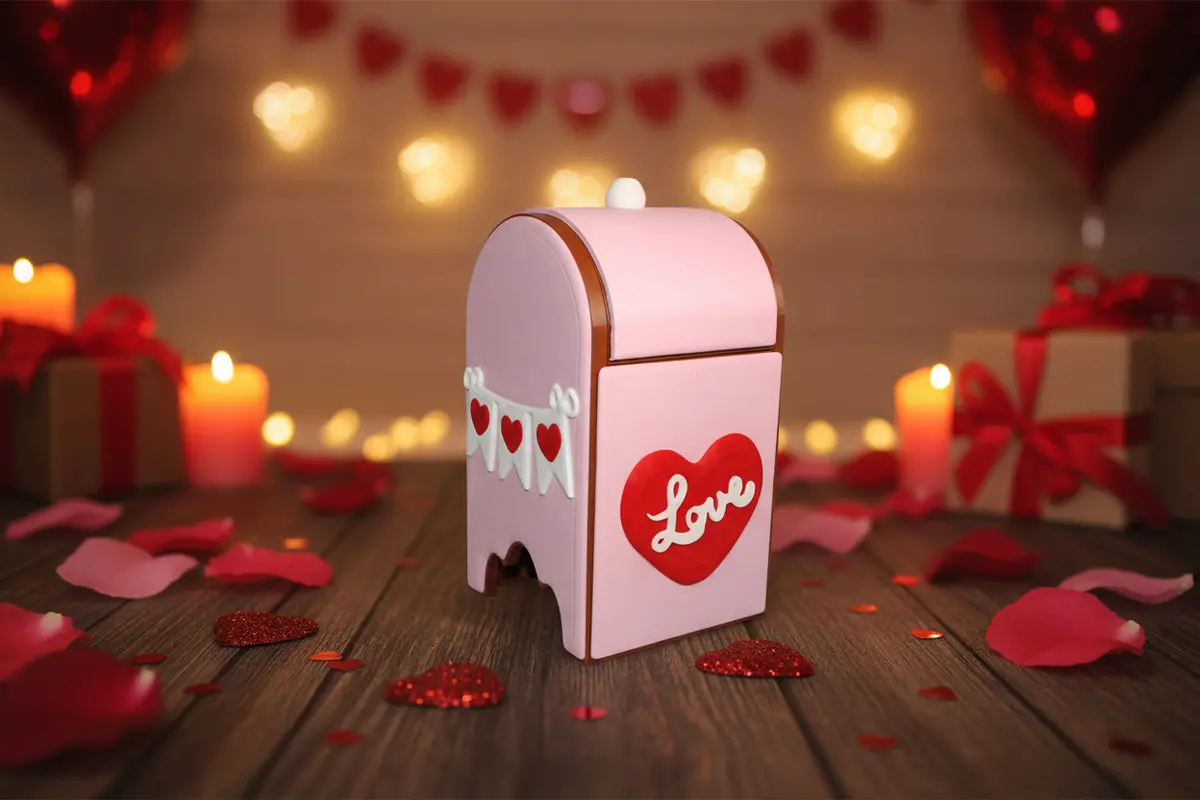 Valentines Mailbox 3D Printed 1