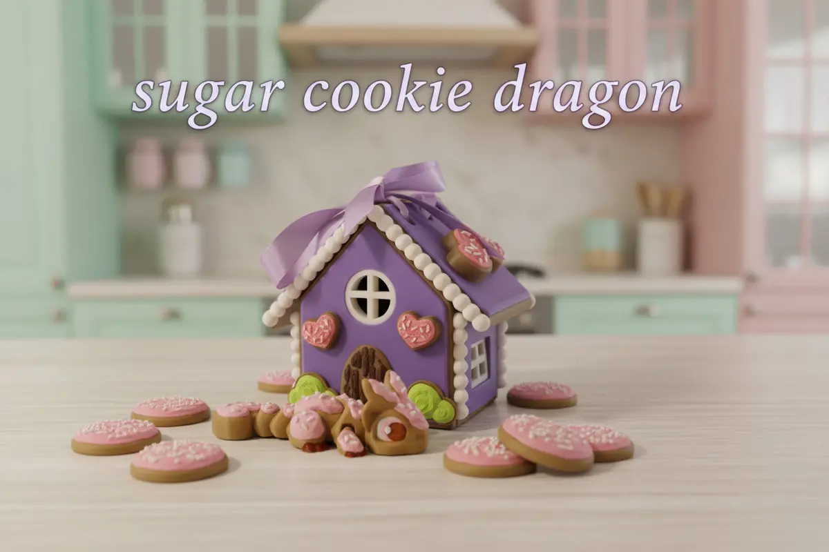 Sugar Cookie Dragon With Bonus Clicker Tail Version-Cookie House Options 1