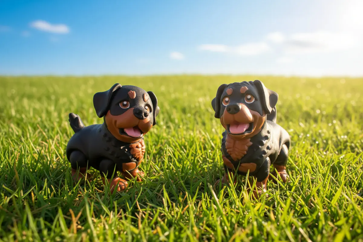 Rottweiler Dog 3D Printed Articulated Flexi Fidget Figurine 1