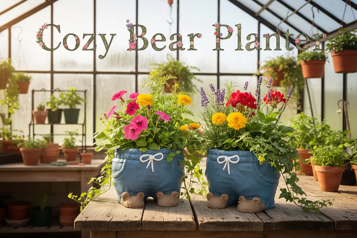 Cozy Bear, Or Tote Bag Planter Pot 3D Printed- Plants Not Included 1