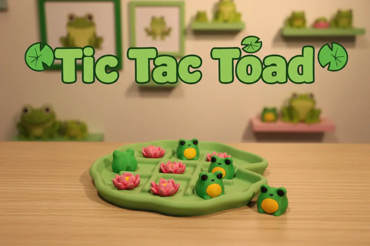 Tic Tac Toe Toad-3D Printed 1