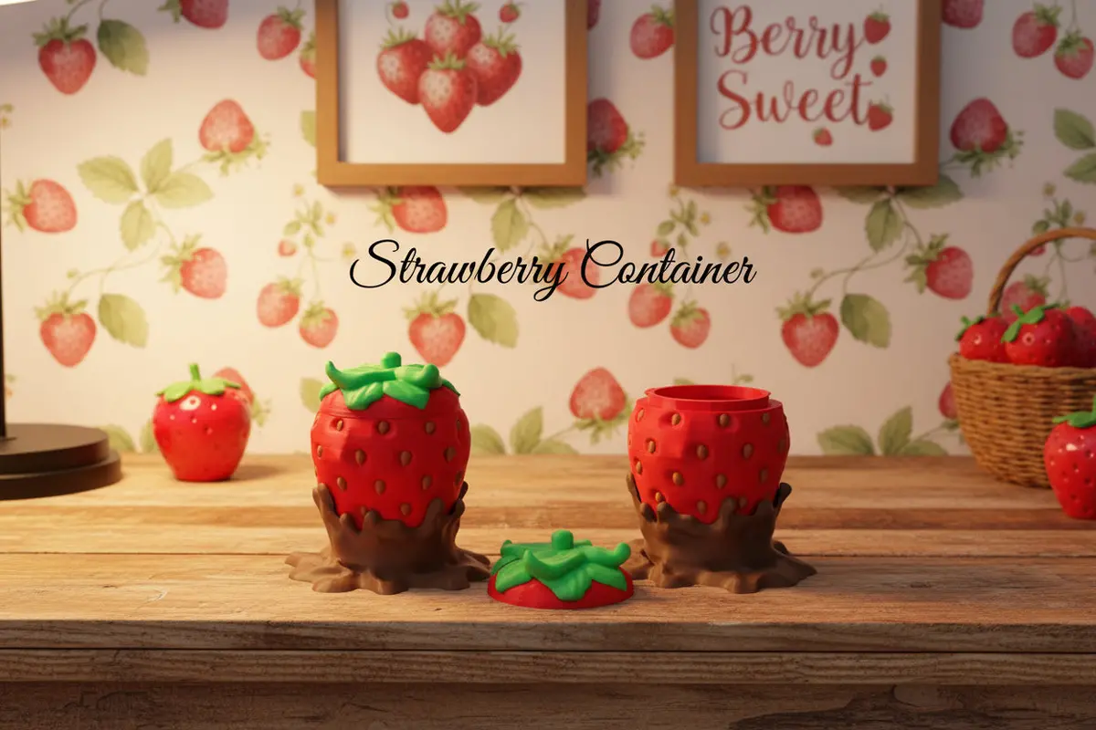 Chocolate Dipped Strawberry Container- 3D Printed 1