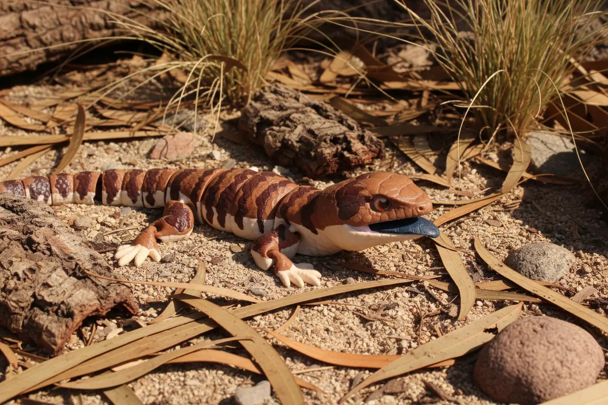 Blue Tongue Skink 3D Printed Articulated Flexi Fidget Figurine 10"Long 1