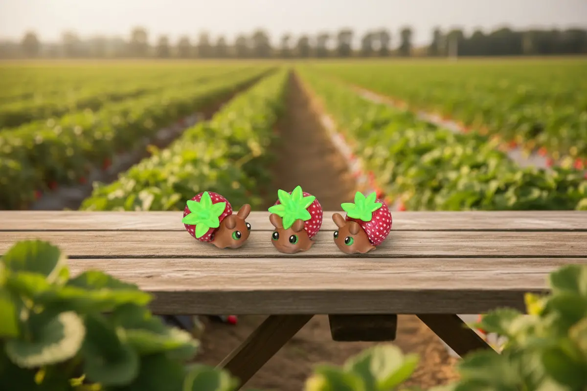 3D Printed Strawberry Snail 2" 1