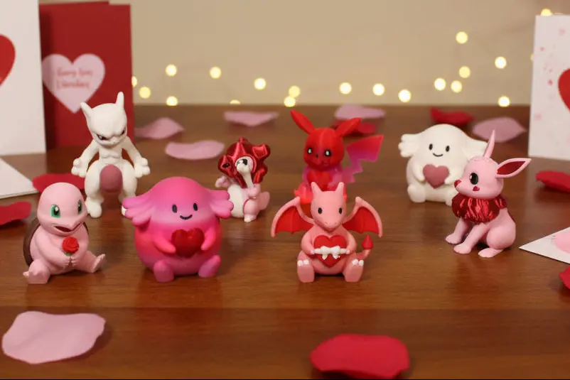 3D Printed Valentines Monsters 2"-3.5" All 8 Included 1
