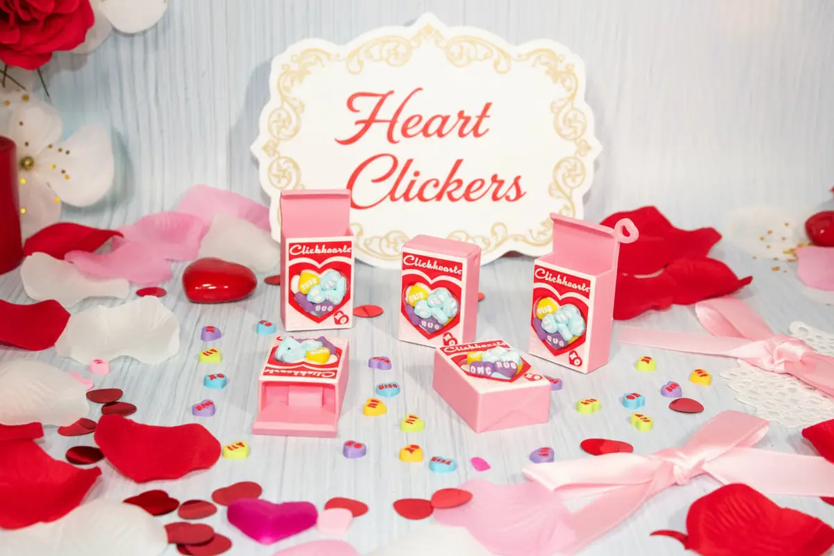 Click Hearts Clickers-3D Printed 1