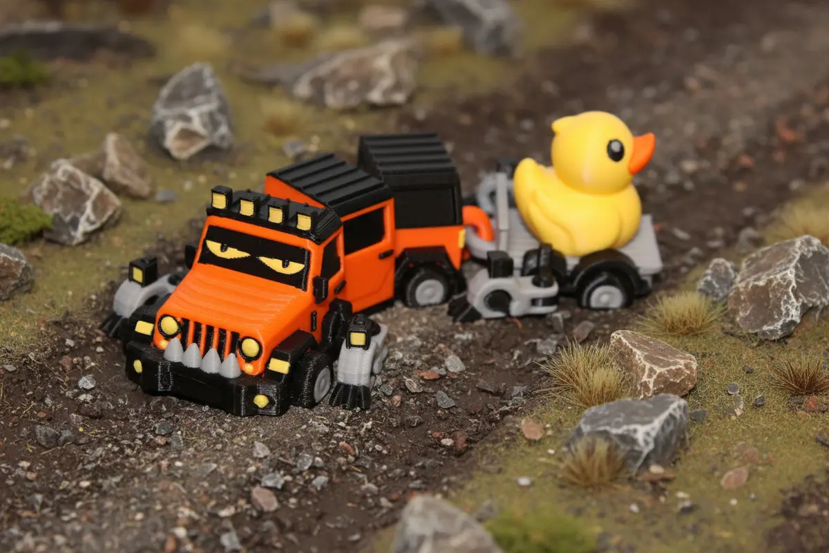 Truck Duck Dragon 3D Printed Articulated Figurine 1