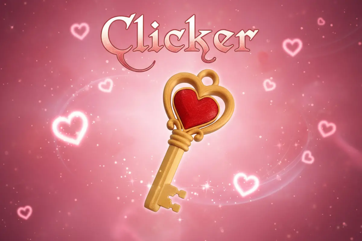 3D Printed Heart Key Clicker 5.5" 1