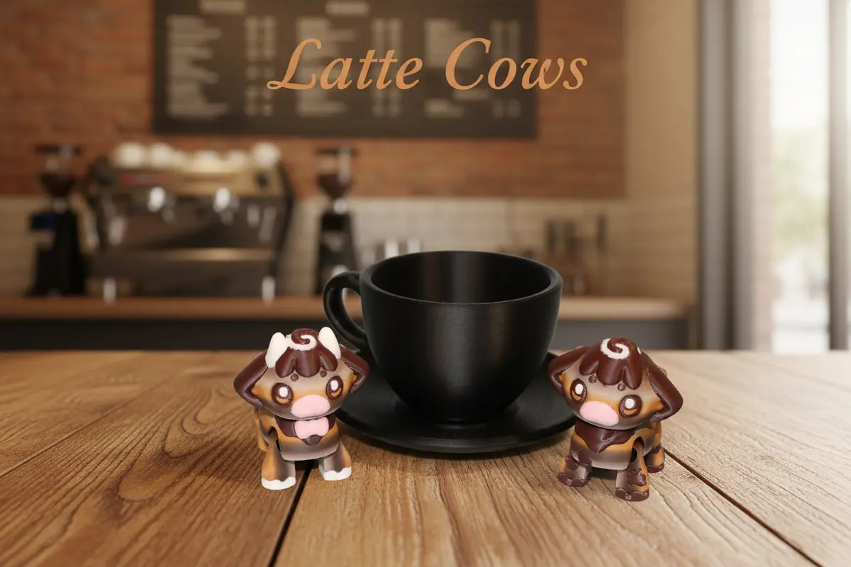 Latte Cows With Coffee Cup 1