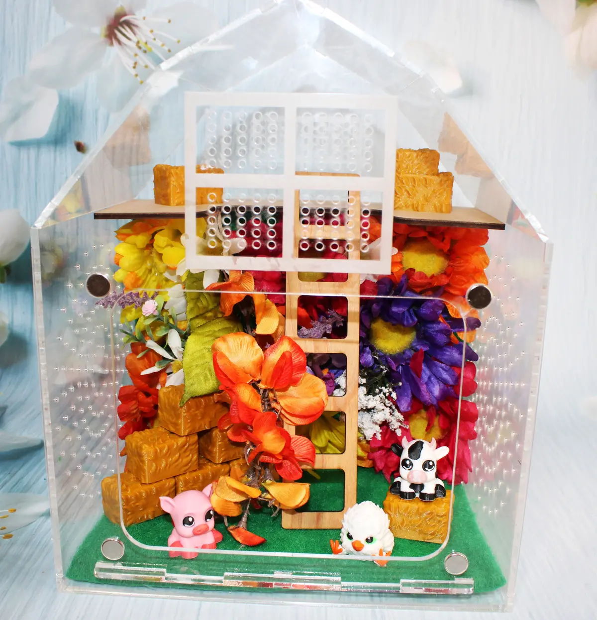 Decorated Custom Barn 10X8x6"-Terrarium 1