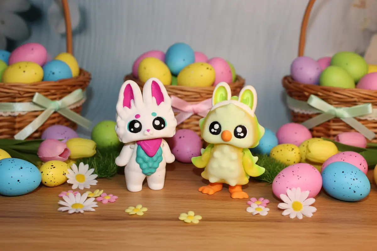 3D Printed Easter Mooshlings 4.2"- Both Included 1