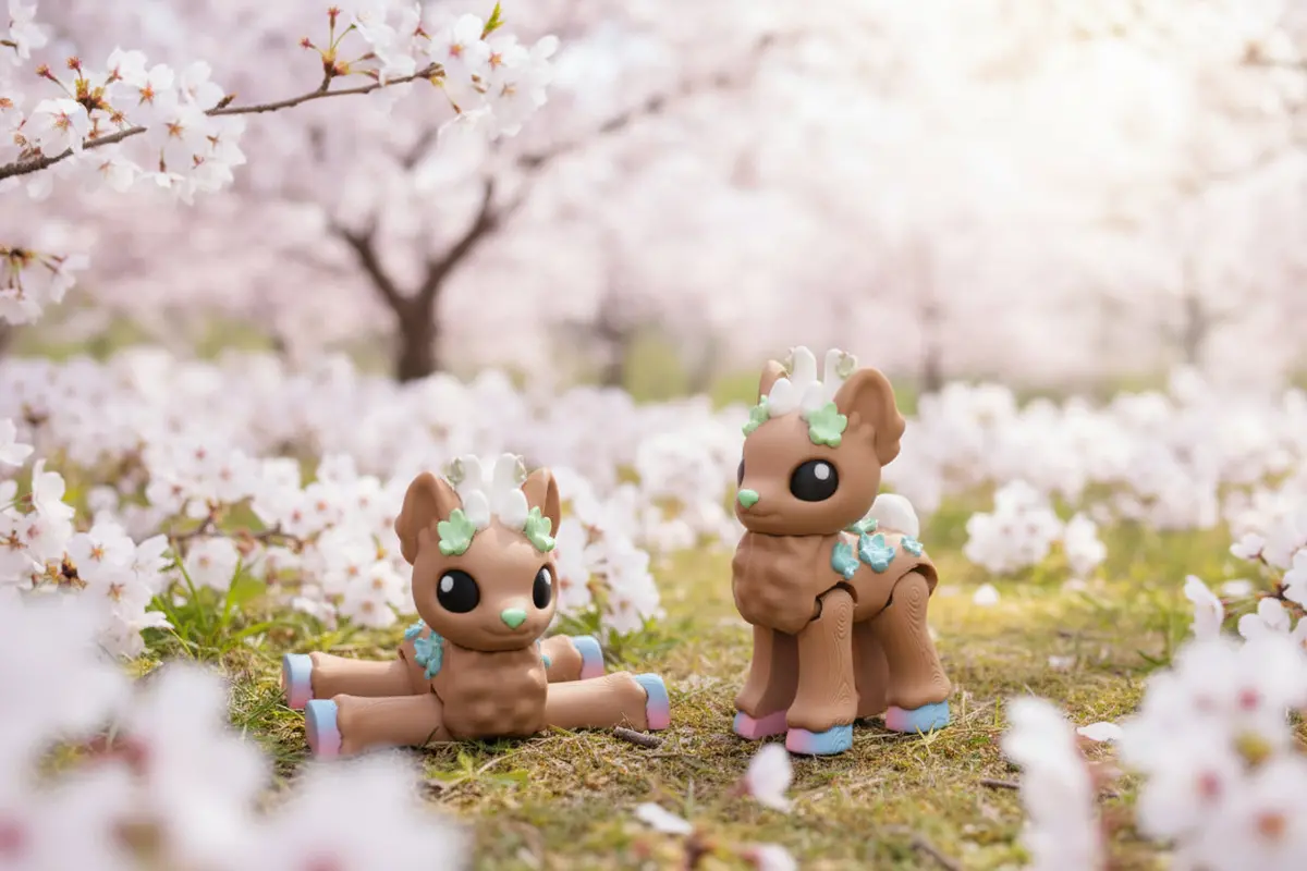 Blossom Deer 3" Tall 3D Printed 1