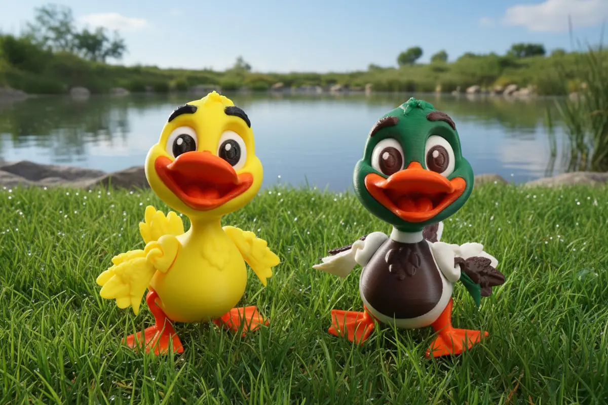 3D Printed Articulated Duck Or Mallard 4.5"T 1