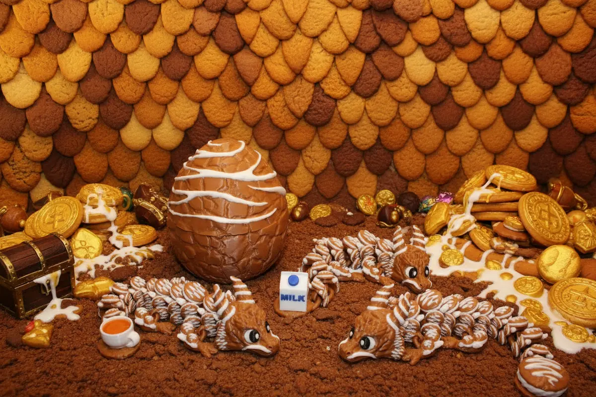 Cookie Dragon With Egg 7.5" Long-3D Printed 1
